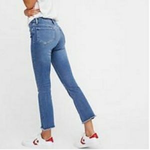 Free People Raw Hem Straight Crop Jean Size 28